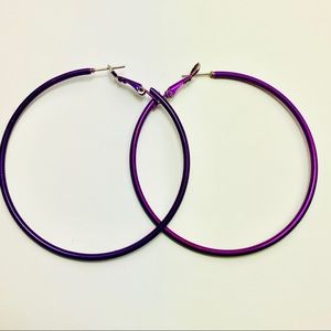 Purple Hoop Earrings